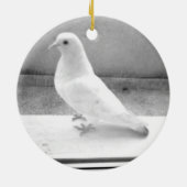 De witte duif keramisch ornament (Achterkant)