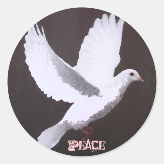 De witte duif van vrede ronde sticker (Voorkant)