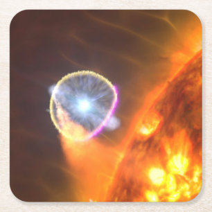 De witte dwergster in V407 Cygni Vierkante Kartonnen Onderzetter