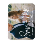 De witte  Foto van de Hand sparen de Datum Magneet (Verticaal)