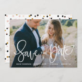 De witte  Foto van de Hand sparen de Datum Save The Date (Voorkant / Achterkant)