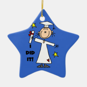 De witte Gediplomeerde van het Meisje van het Keramisch Ornament