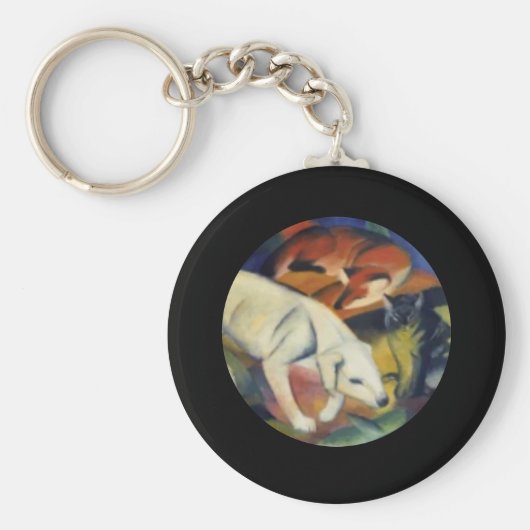 De witte hond, FIne Art van Franz Marc Sleutelhanger (Voorkant)