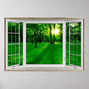 De witte Illusie die van de Erker een Park Poster