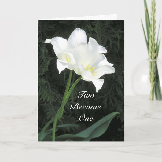DE WITTE INEENGESTRENGELDE TULPEN VAN HET HUWELIJK KAART (Voorkant)