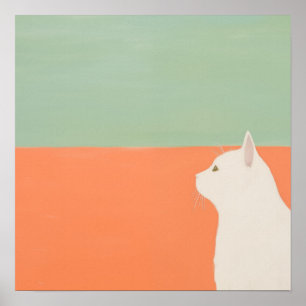 De witte kat poster