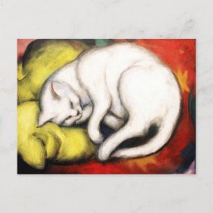 De witte kat schilderij van Franz Marc Briefkaart