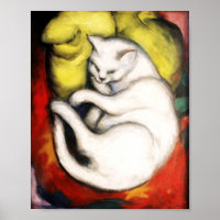 De witte kat schilderij van Franz Marc