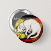 De witte kat schilderij van Franz Marc Ronde Button 5,7 Cm (Voorkant /achterkant)