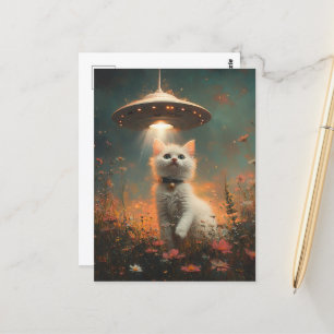 De witte kitten en een ufo briefkaart