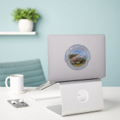 De witte kliffen van Dover (rood) Sticker (Laptop op bureau)