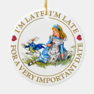 De witte konijntjes van Alice in Wonderland Keramisch Ornament