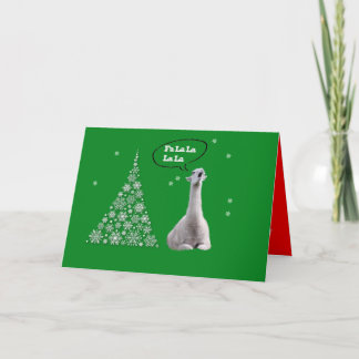 De witte Lama zingt Kerstmis Carol: De Lama van FA Feestdagen Kaart
