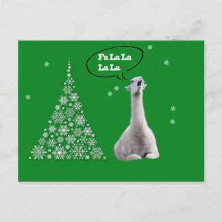 De witte Lama zingt Kerstmis Carol: De Lama van FA Feestdagenkaart