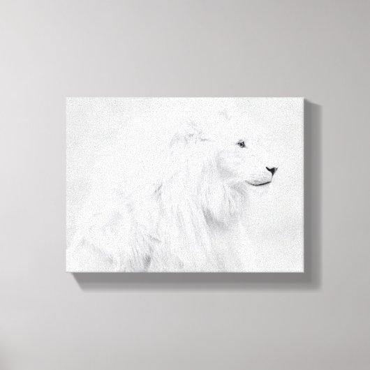 De witte leeuw canvas afdruk (Voorkant)