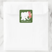 De witte olifant van de klap voegt bericht Kerst s Vierkante Sticker (Tas)