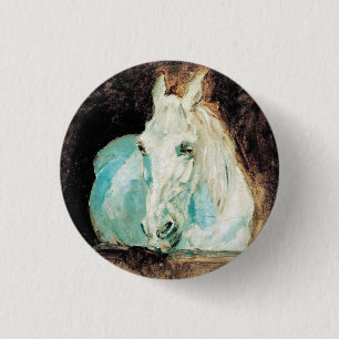 De witte paard Gazelle Henri de Toulouse-Lautrec Ronde Button 3,2 Cm