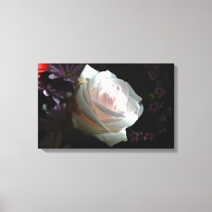 De witte roos - canvas afdruk