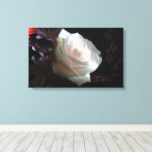 De witte roos - canvas afdruk (Insitu (Houten vloer))
