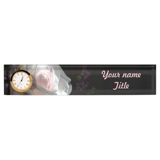 De witte roos - naambordje (Voorkant)