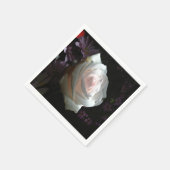 De witte roos - servet (Hoek)