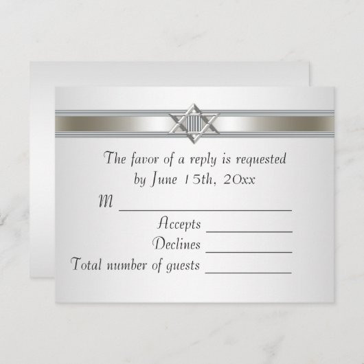 De witte ster van David RSVP (Voorkant / Achterkant)