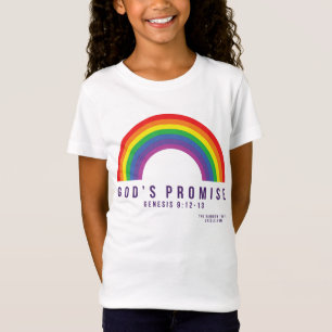 De witte T-Shirt-Rainbow Gods belofte met Scrip T-shirt
