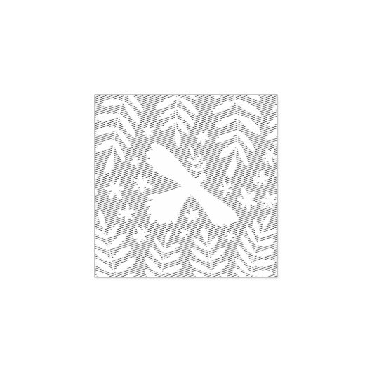 De witte vogel 	rubberstempel (Afrduk)