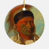 De witte wolk, hoofd van de Iowas Keramisch Ornament (Achterkant)