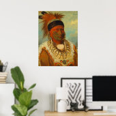 De witte wolk, hoofd van de Iowas Poster (Thuiskantoor)