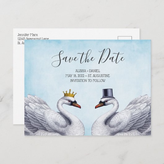 De witte Zwand sparen de Datum Aankondigingskaart (Voorkant / Achterkant)