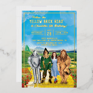 De Wizard of Oz Verjaardagsuitnodiging Folie Uitnodiging