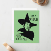 De wizard OZ™ | Ik ben een heks Notitiekaartje (Voorkant / Achterkant in situ)