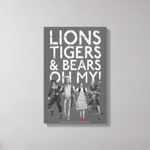 De wizard OZ™ Liontijgers en Beren Oh mijn! Canvas Afdruk