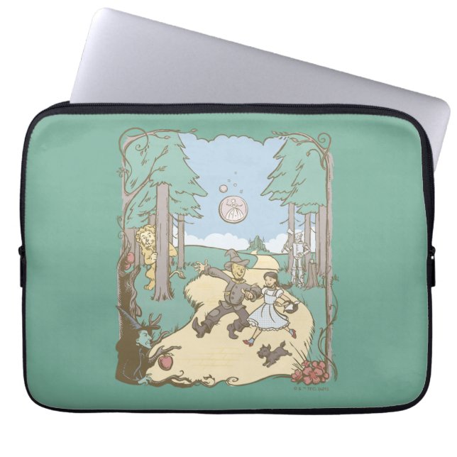 De wizard OZ™ | Storybook Yellow Brick Road Laptop Sleeve (Voorkant)