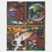 De Wizards Fantasy Library Fleece Deken (Voorkant)
