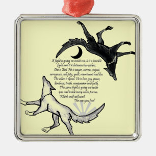 De wolf die voedt metalen ornament