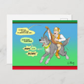 De wolf en Bard Feestdagenkaart (Voorkant / Achterkant)