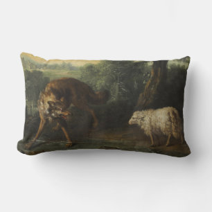 De wolf en het lam (door Jean-Baptiste Oudry) Kussen