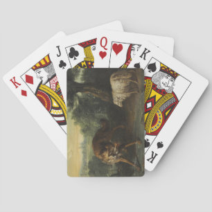 De wolf en het lam (door Jean-Baptiste Oudry) Pokerkaarten