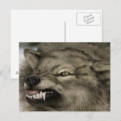 De wolf met zijn tanden naar buiten briefkaart (Voorkant / Achterkant)