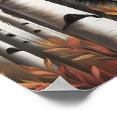 De wolf tussen berkenbomen poster (Hoek)