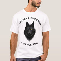 De Wolf Vraagt Nooit - Black Wolf Grafische T-Shir