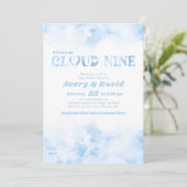 De wolk Negen donzige wolk Baby Boy Shower Kaart (Staand voorkant)
