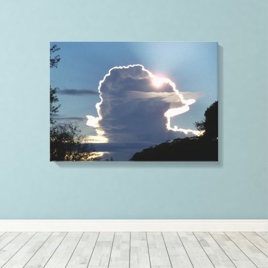 de wolk van de onderkant blokkeert de zon canvas afdruk (Insitu (Houten vloer))
