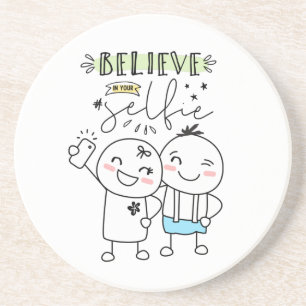 De wolken geloven in je #selfie grappige citaat zandsteen onderzetter