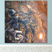 De wolken van Planet Jupiter dicht Canvas Afdruk (Insitu (Houten vloer))
