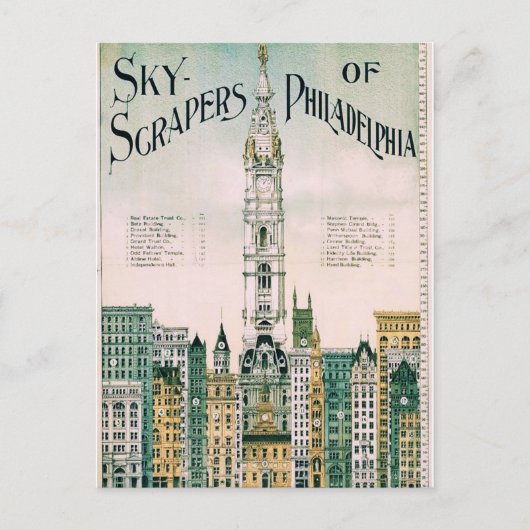 De wolkenkrabbers van Philadelphia Briefkaart (Voorkant)