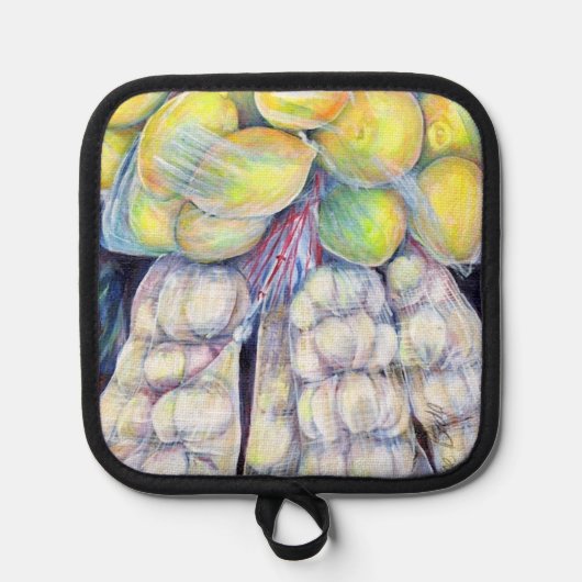 De wonderen van de natte markt. pannenlap (Voorkant)