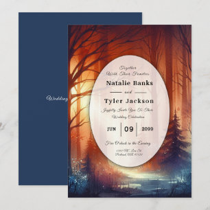 De Woodland Spell van Falling Leaves Wedding Kaart